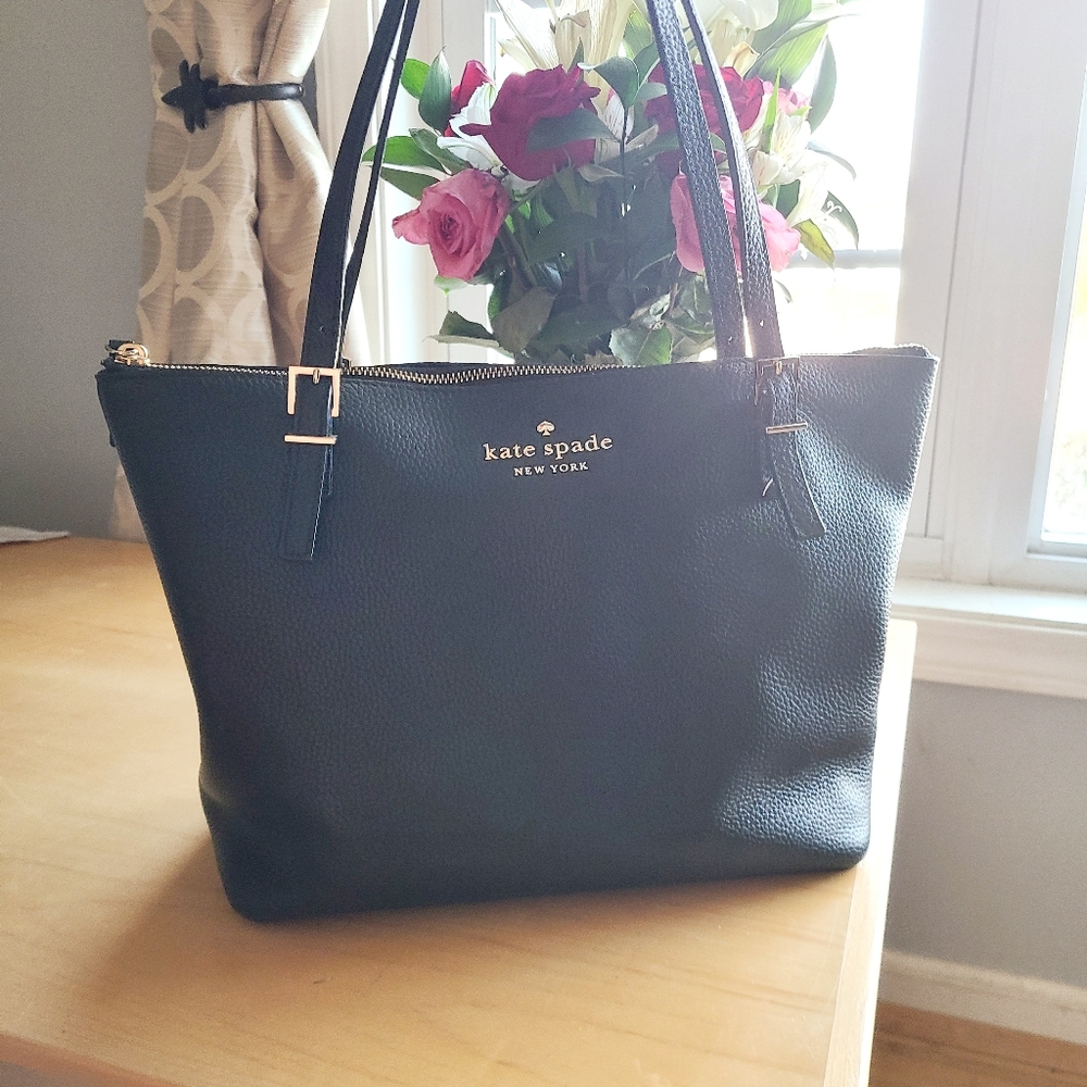 Kate Spade black leather shoulder bag